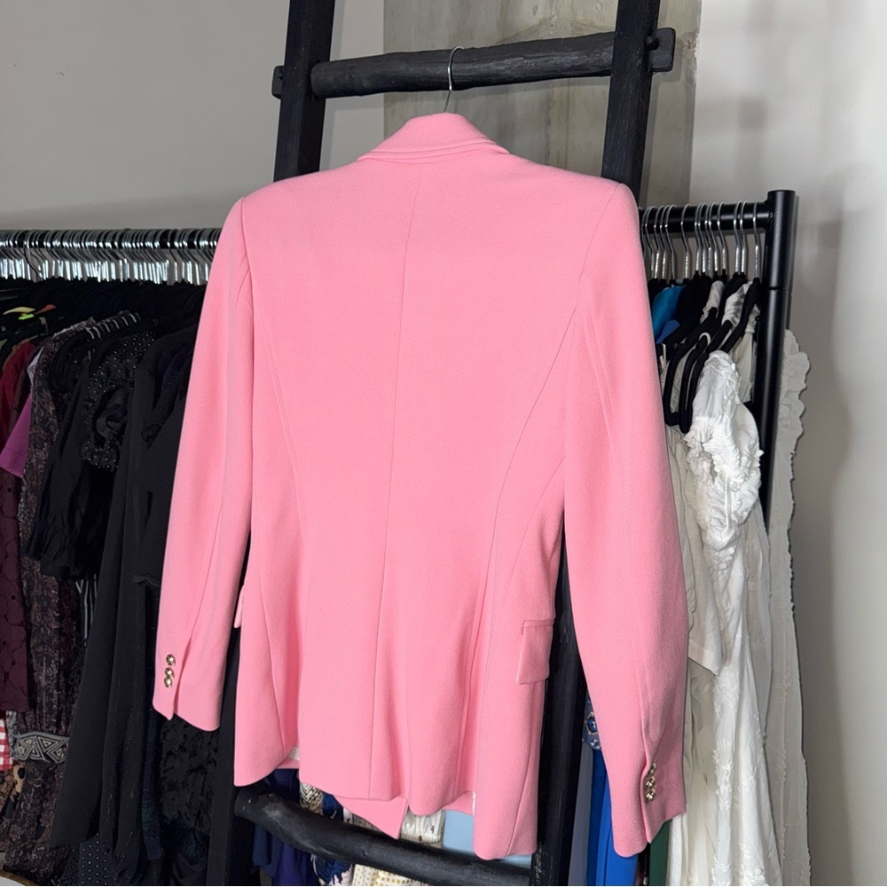 ZARA Double-Breasted Pink Crepe Blazer - Picture 11 of 17